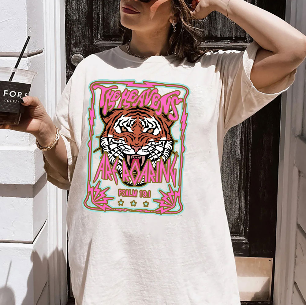 The Heavens Are Roaring Christian Washed T-Shirt