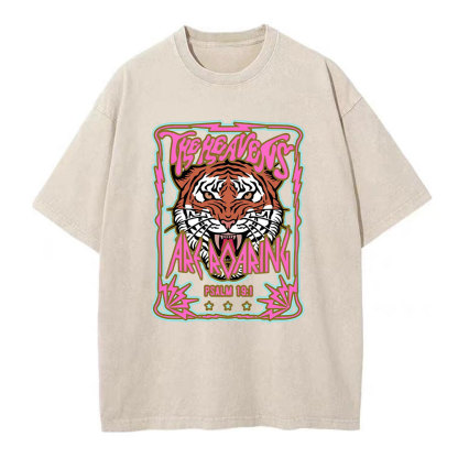 The Heavens Are Roaring Christian Washed T-Shirt