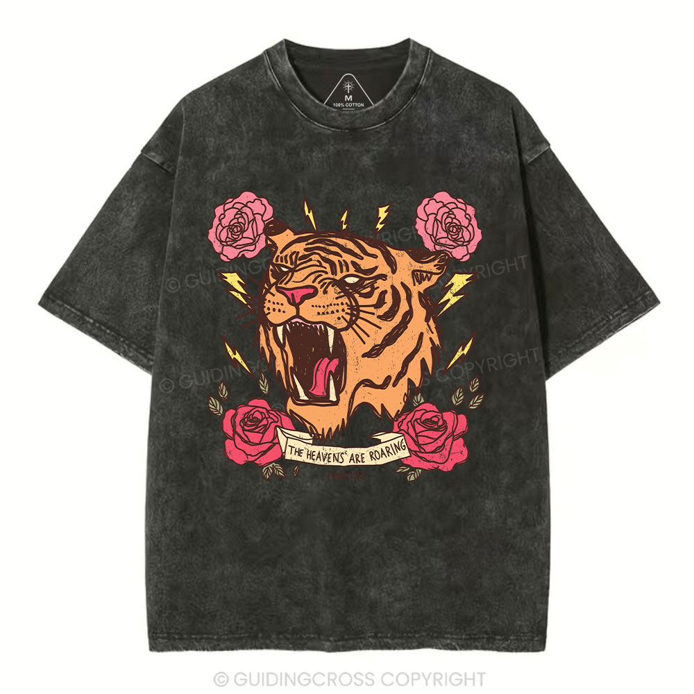 The Heavens Are  Roaring Christian Washed T-Shirt