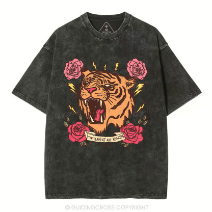 The Heavens Are  Roaring Christian Washed T-Shirt