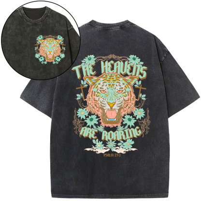The Heavens Are Roaring Christian Washed T-Shirt