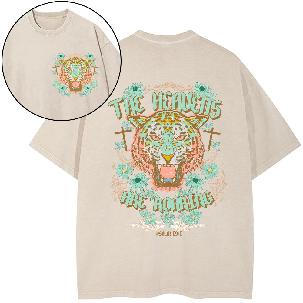 The Heavens Are Roaring Christian Washed T-Shirt