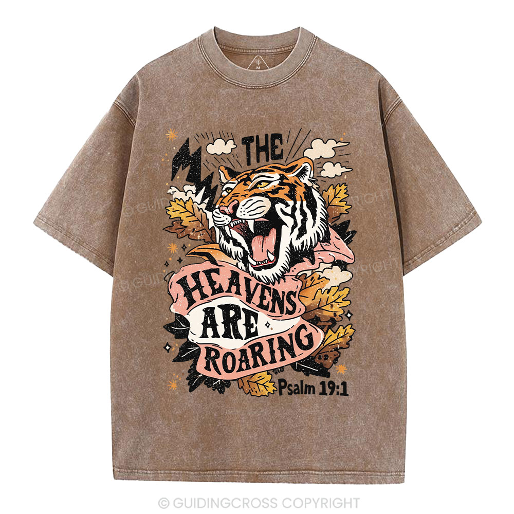 The Heavens Are Roaring Christian Washed T-Shirt