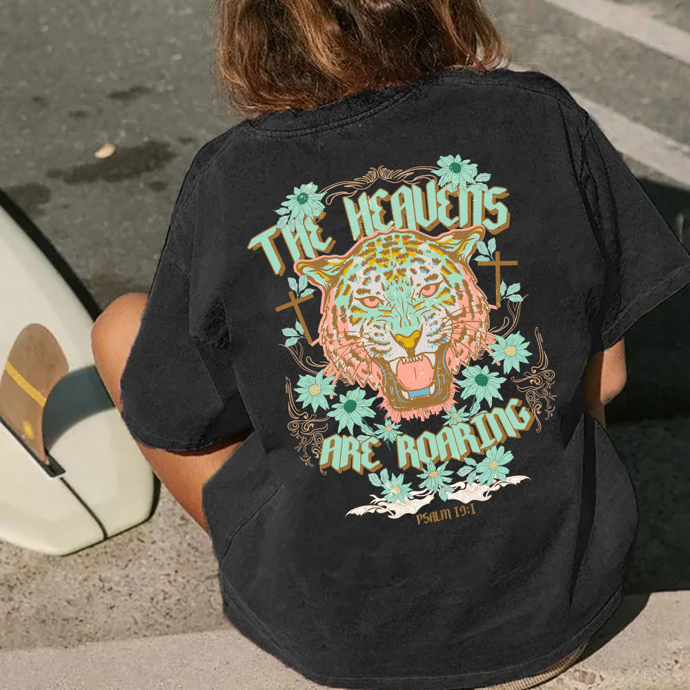 The Heavens Are Roaring Christian Washed T-Shirt