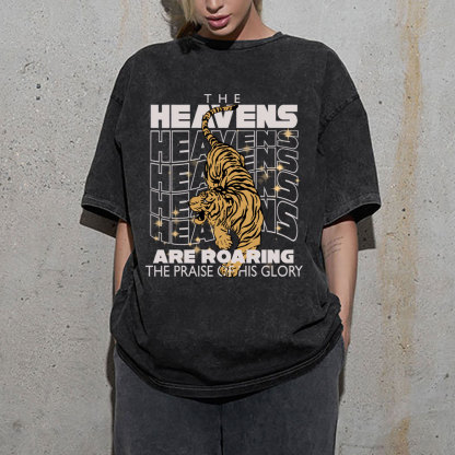 The Heavens Are Roaring Christian Washed T-Shirt