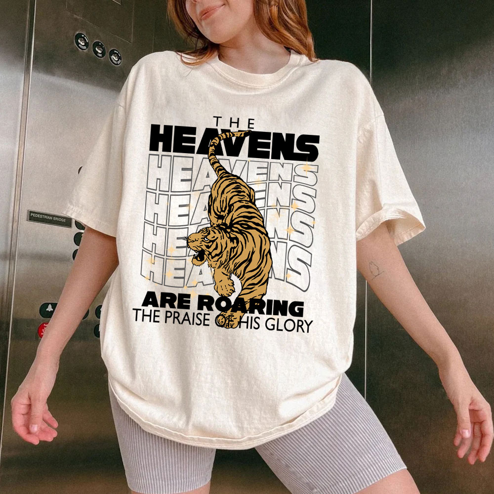 The Heavens Are Roaring Christian Washed T-Shirt