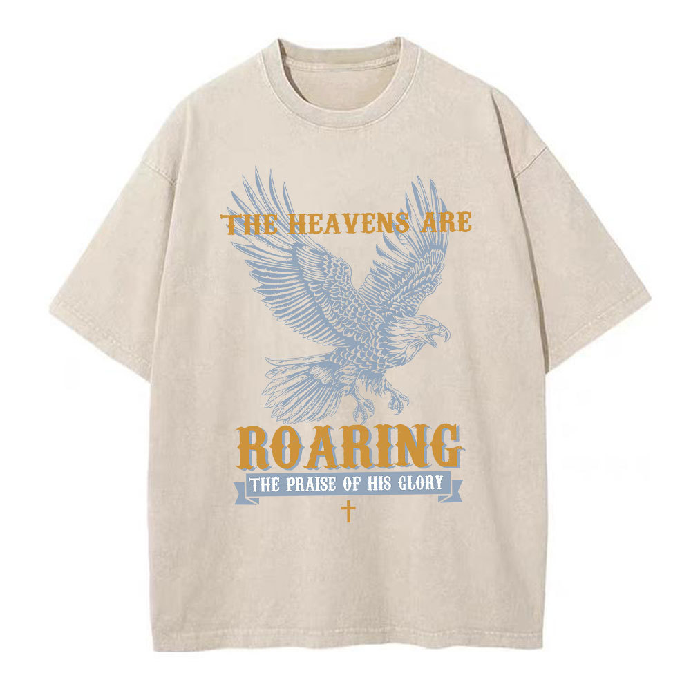 The Heavens Are Roaring  Christian Washed T-Shirt