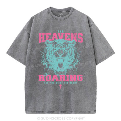 The Heavens Are Roaring Christian Washed T-Shirt