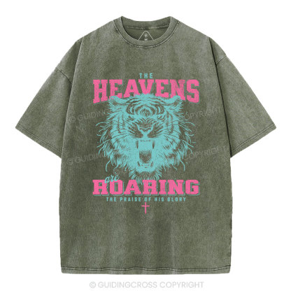 The Heavens Are Roaring Christian Washed T-Shirt