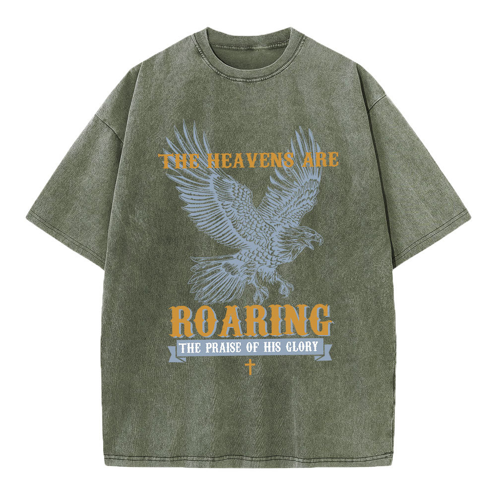 The Heavens Are Roaring  Christian Washed T-Shirt