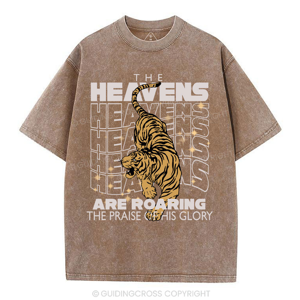 The Heavens Are Roaring Christian Washed T-Shirt