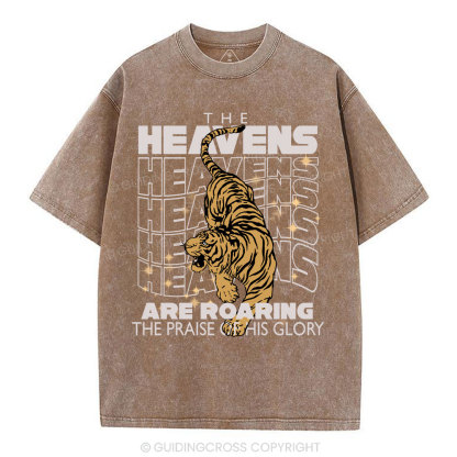 The Heavens Are Roaring Christian Washed T-Shirt