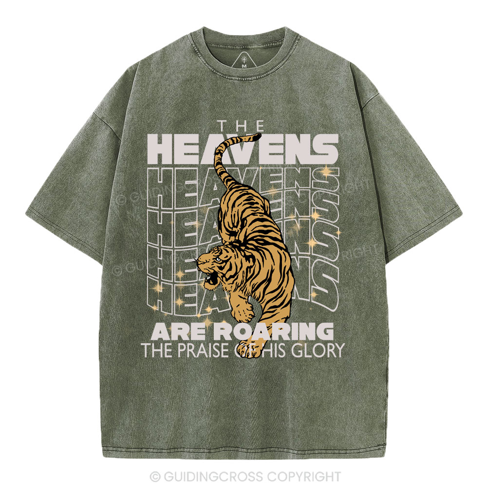 The Heavens Are Roaring Christian Washed T-Shirt