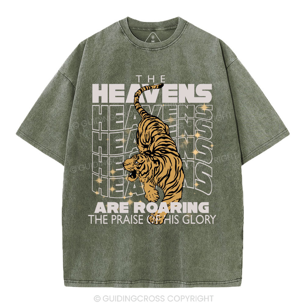 The Heavens Are Roaring Christian Washed T-Shirt