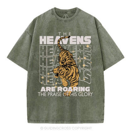 The Heavens Are Roaring Christian Washed T-Shirt