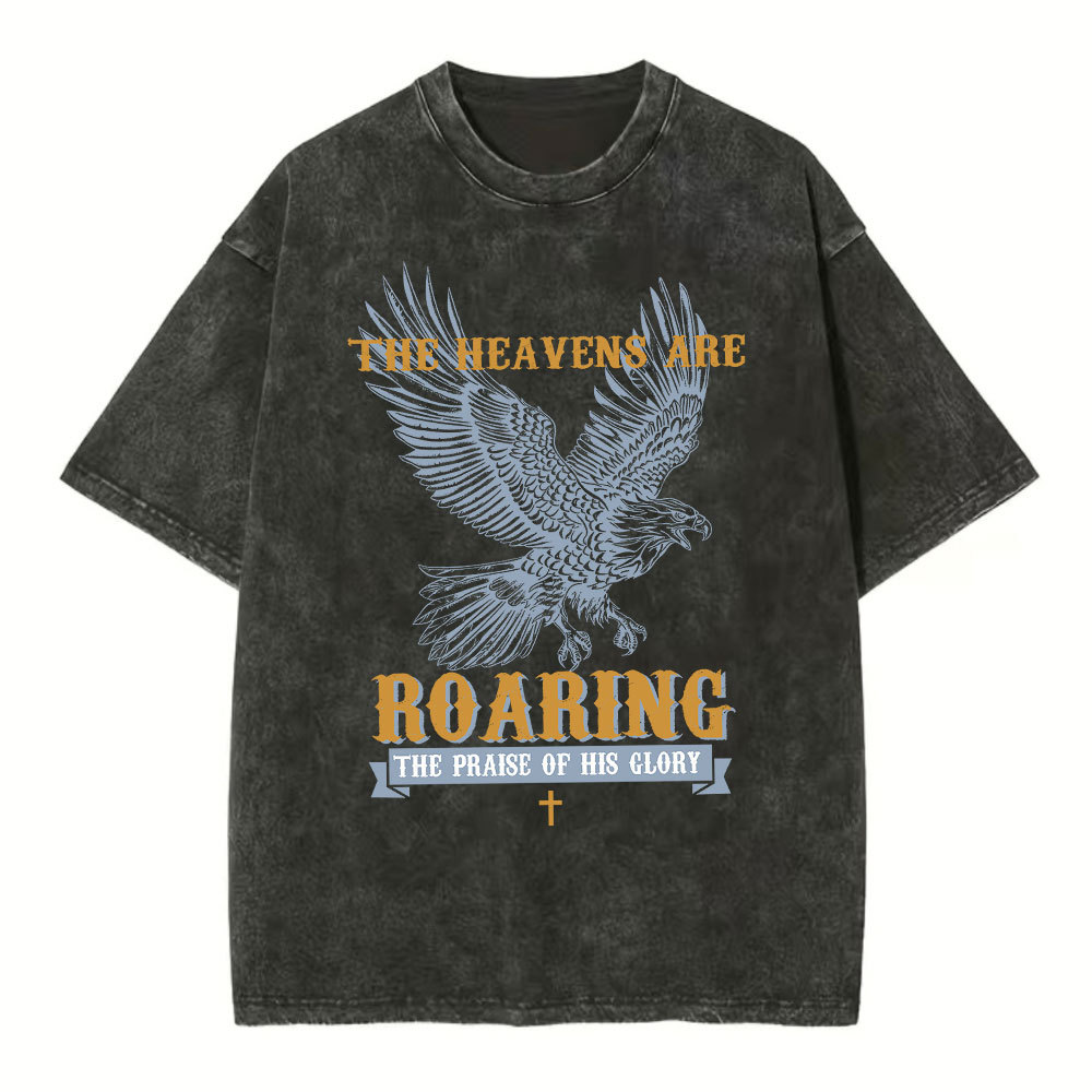 The Heavens Are Roaring  Christian Washed T-Shirt