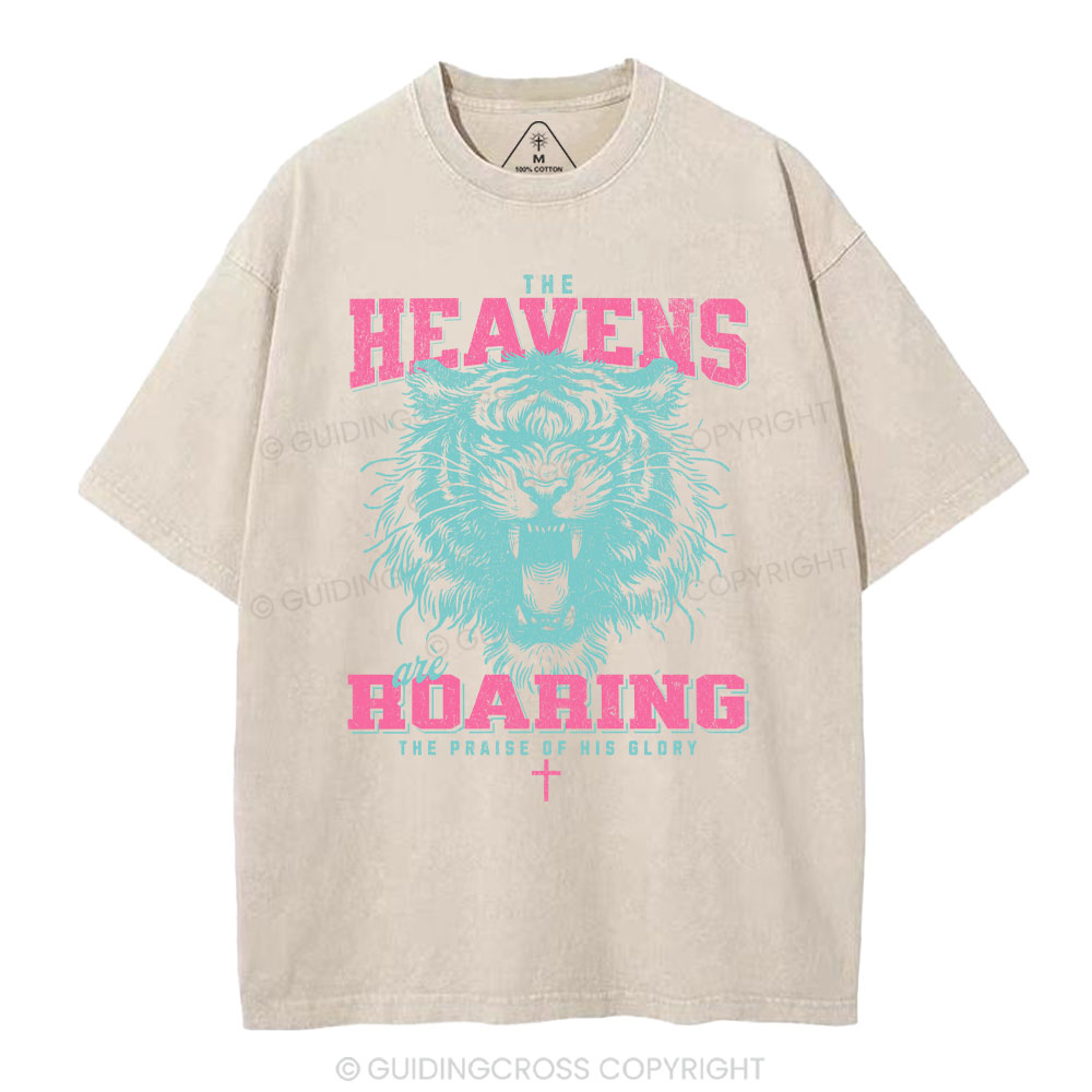 The Heavens Are Roaring Christian Washed T-Shirt