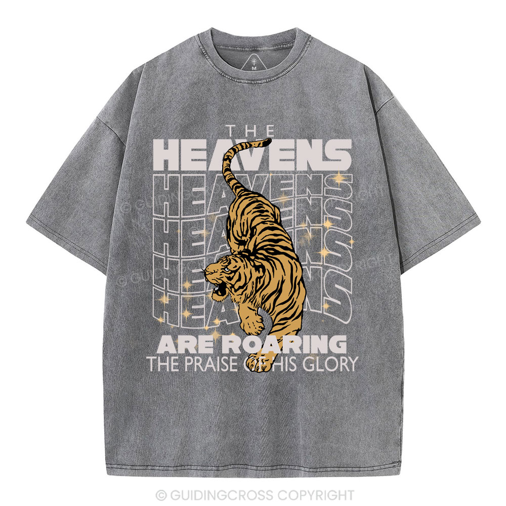 The Heavens Are Roaring Christian Washed T-Shirt