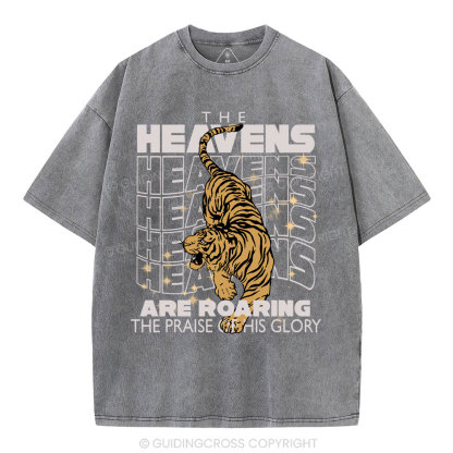 The Heavens Are Roaring Christian Washed T-Shirt