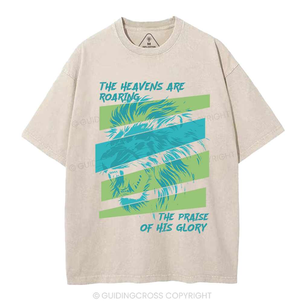 The Heavens Are Roaring Christian Washed T-Shirt