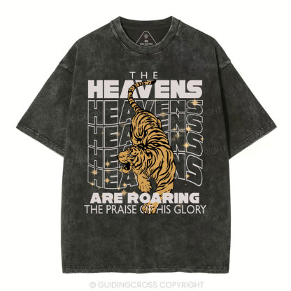 The Heavens Are Roaring Christian Washed T-Shirt