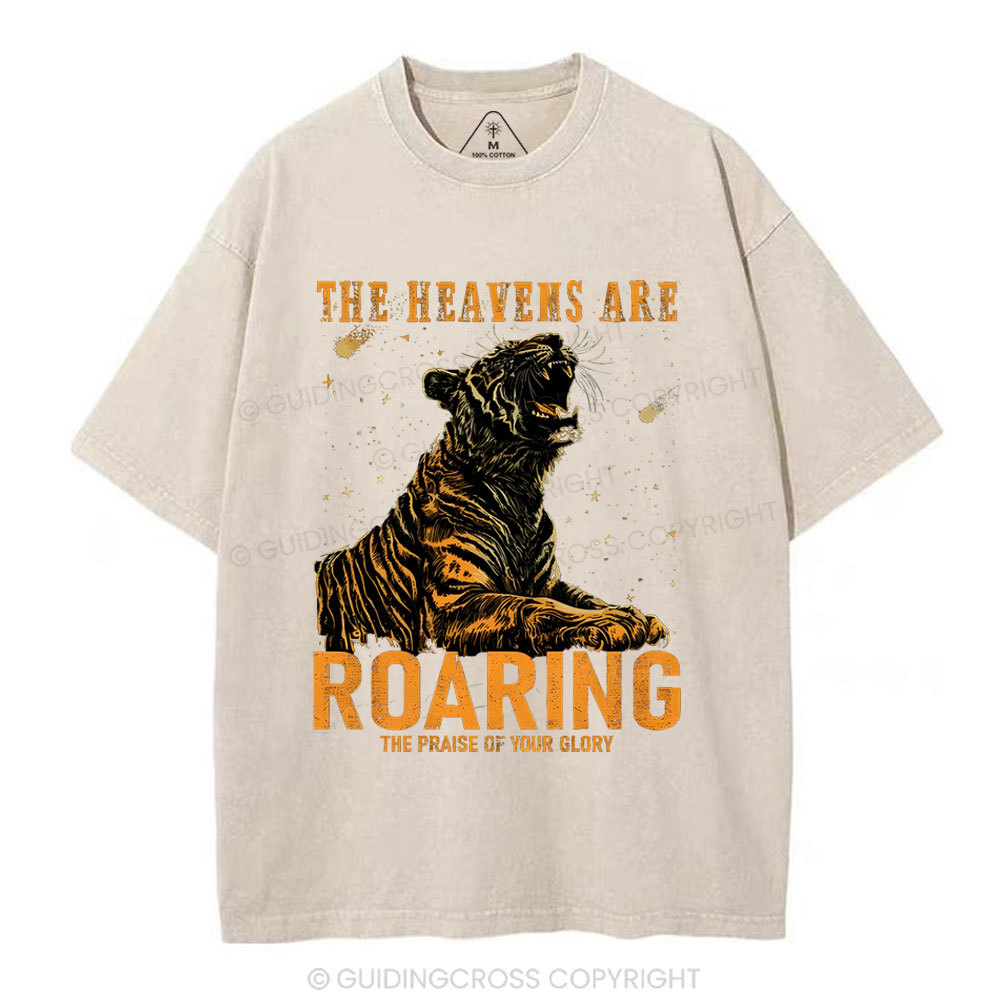 The Heavens Are Roaring Christian Washed T-Shirt