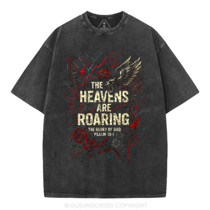 The Heavens Are Roaring  Christian Washed T-Shirt