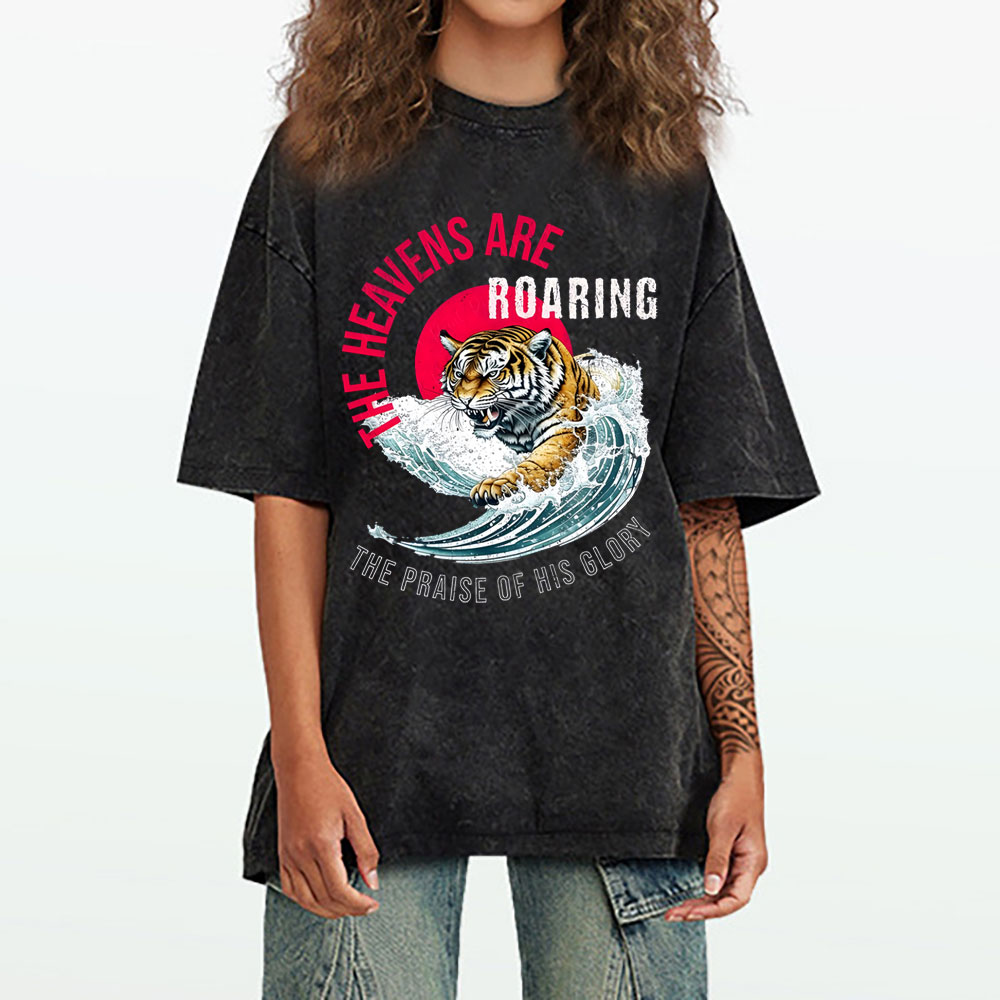 The Heavens Are Roaring Christian Washed T-Shirt