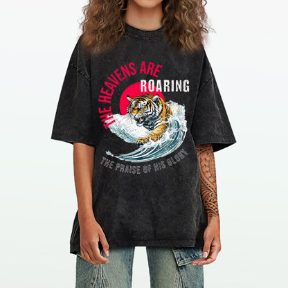 The Heavens Are Roaring Christian Washed T-Shirt