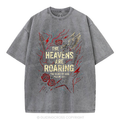 The Heavens Are Roaring  Christian Washed T-Shirt