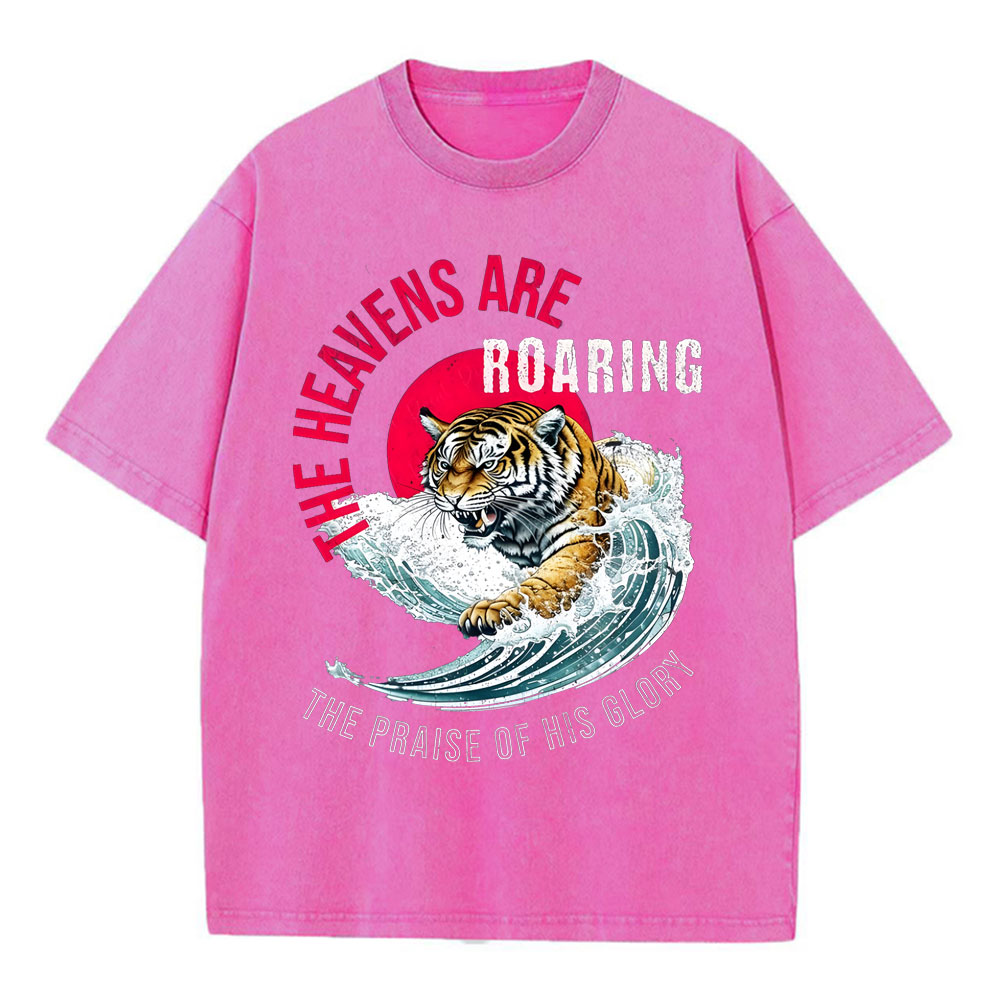 The Heavens Are Roaring Christian Washed T-Shirt