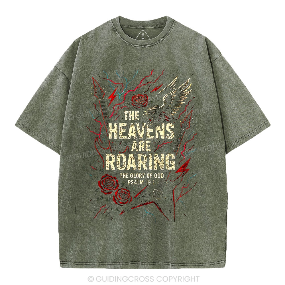 The Heavens Are Roaring  Christian Washed T-Shirt