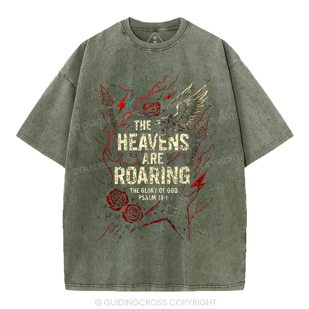 The Heavens Are Roaring  Christian Washed T-Shirt