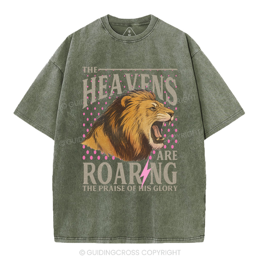 The Heavens Are Roaring  Christian Washed T-Shirt