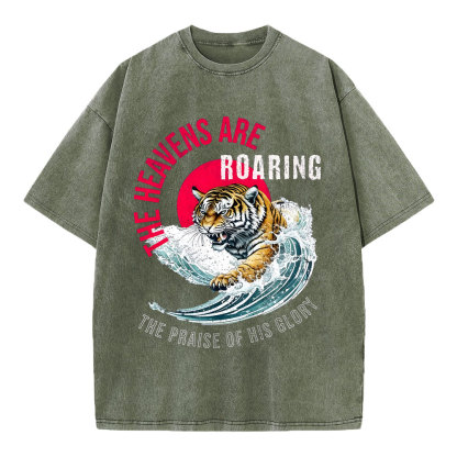 The Heavens Are Roaring Christian Washed T-Shirt