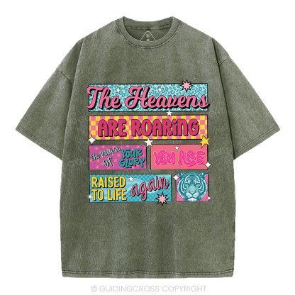 The Heavens Are Roaring Christian Washed T-Shirt