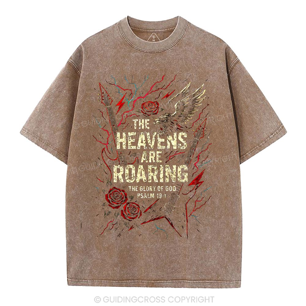 The Heavens Are Roaring  Christian Washed T-Shirt