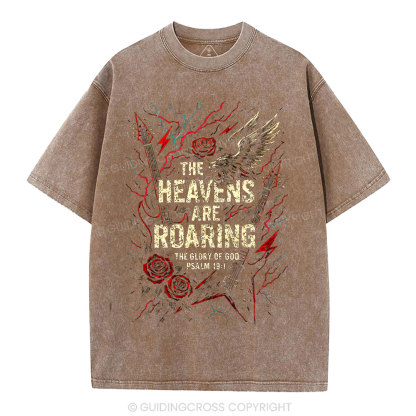 The Heavens Are Roaring  Christian Washed T-Shirt