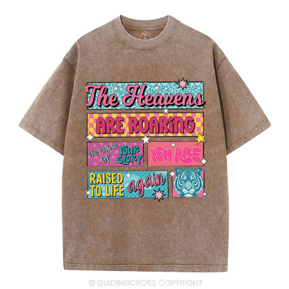The Heavens Are Roaring Christian Washed T-Shirt