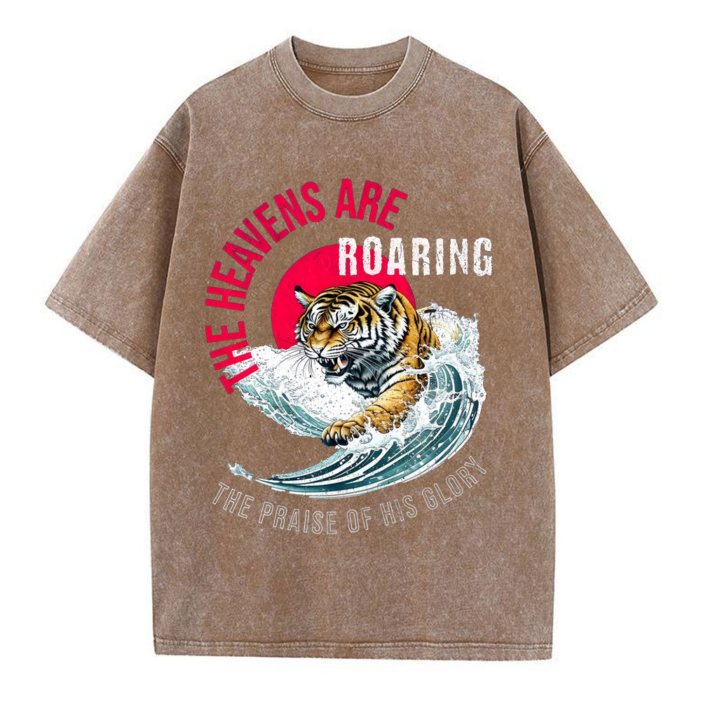The Heavens Are Roaring Christian Washed T-Shirt