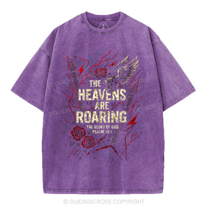 The Heavens Are Roaring  Christian Washed T-Shirt