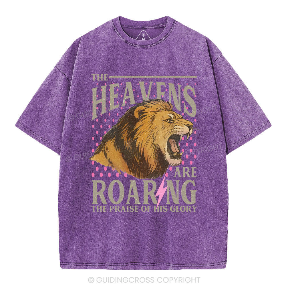 The Heavens Are Roaring  Christian Washed T-Shirt