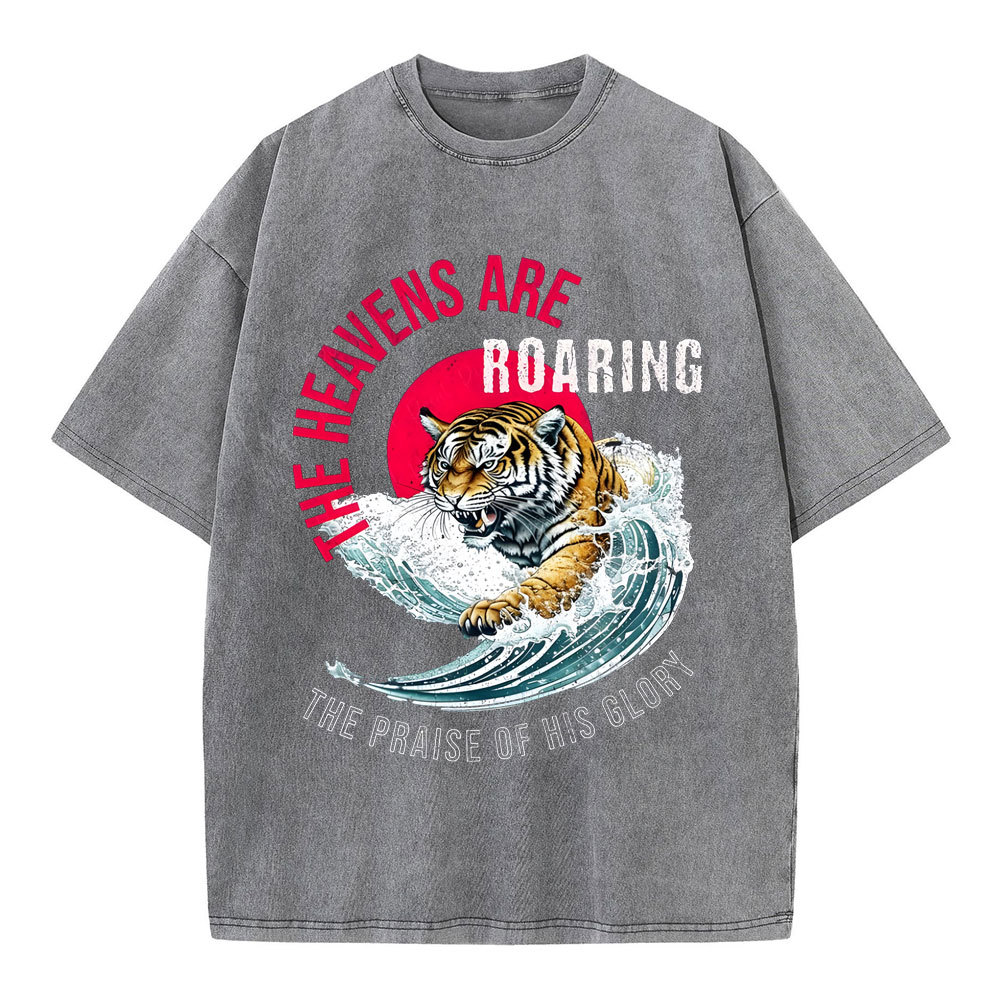 The Heavens Are Roaring Christian Washed T-Shirt