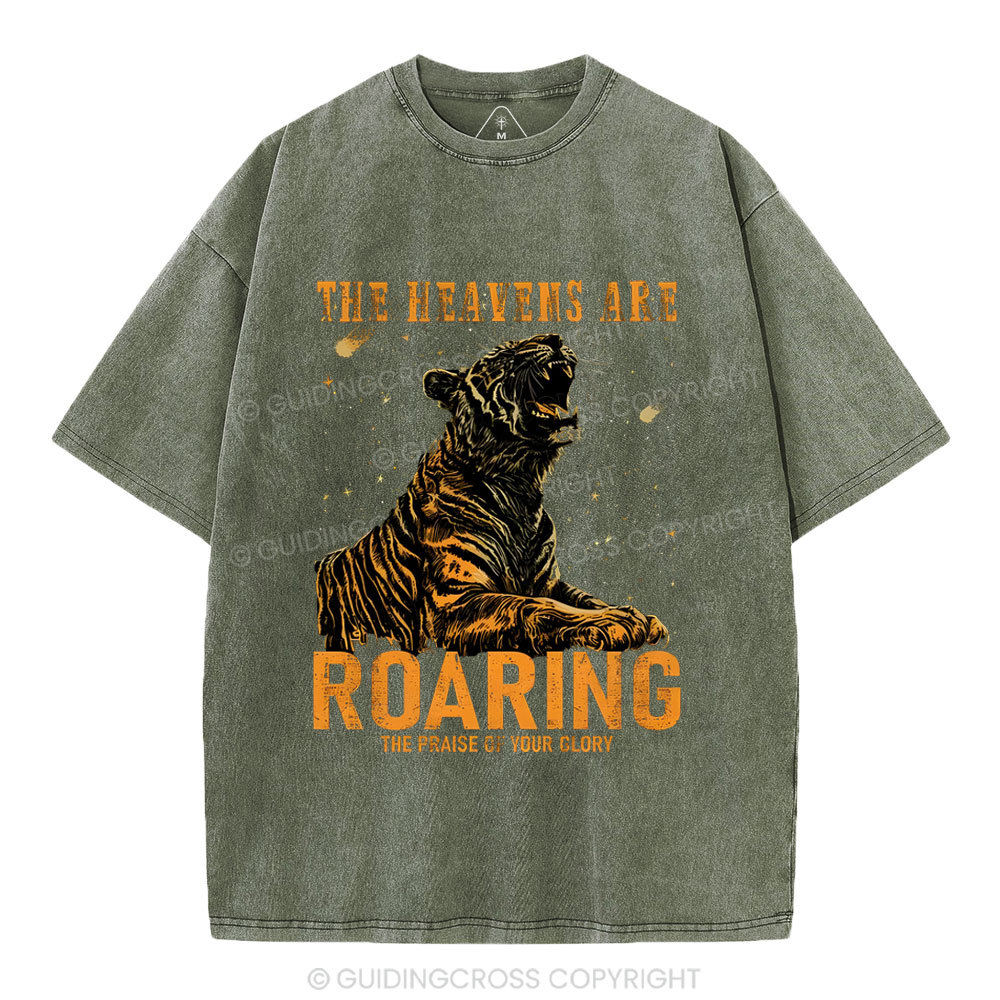 The Heavens Are Roaring Christian Washed T-Shirt