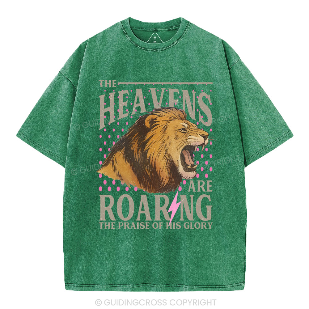 The Heavens Are Roaring  Christian Washed T-Shirt