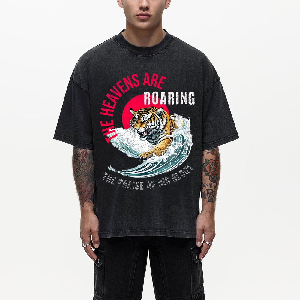 The Heavens Are Roaring Christian Washed T-Shirt