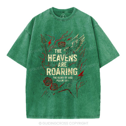 The Heavens Are Roaring  Christian Washed T-Shirt