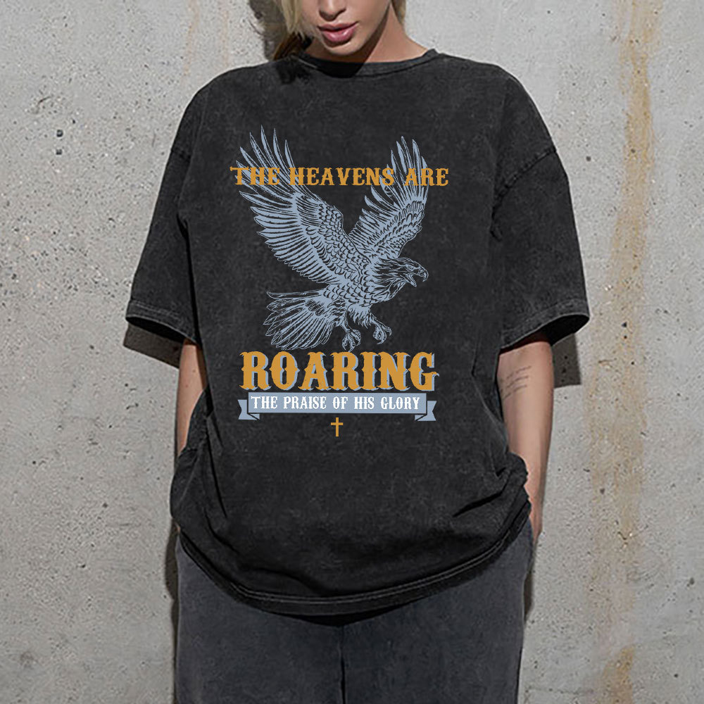 The Heavens Are Roaring  Christian Washed T-Shirt