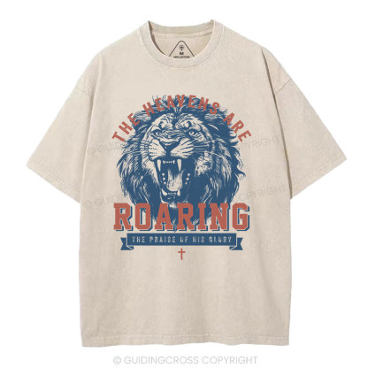 The Heavens Are  Roaring Chrsitian Washed T-Shirt