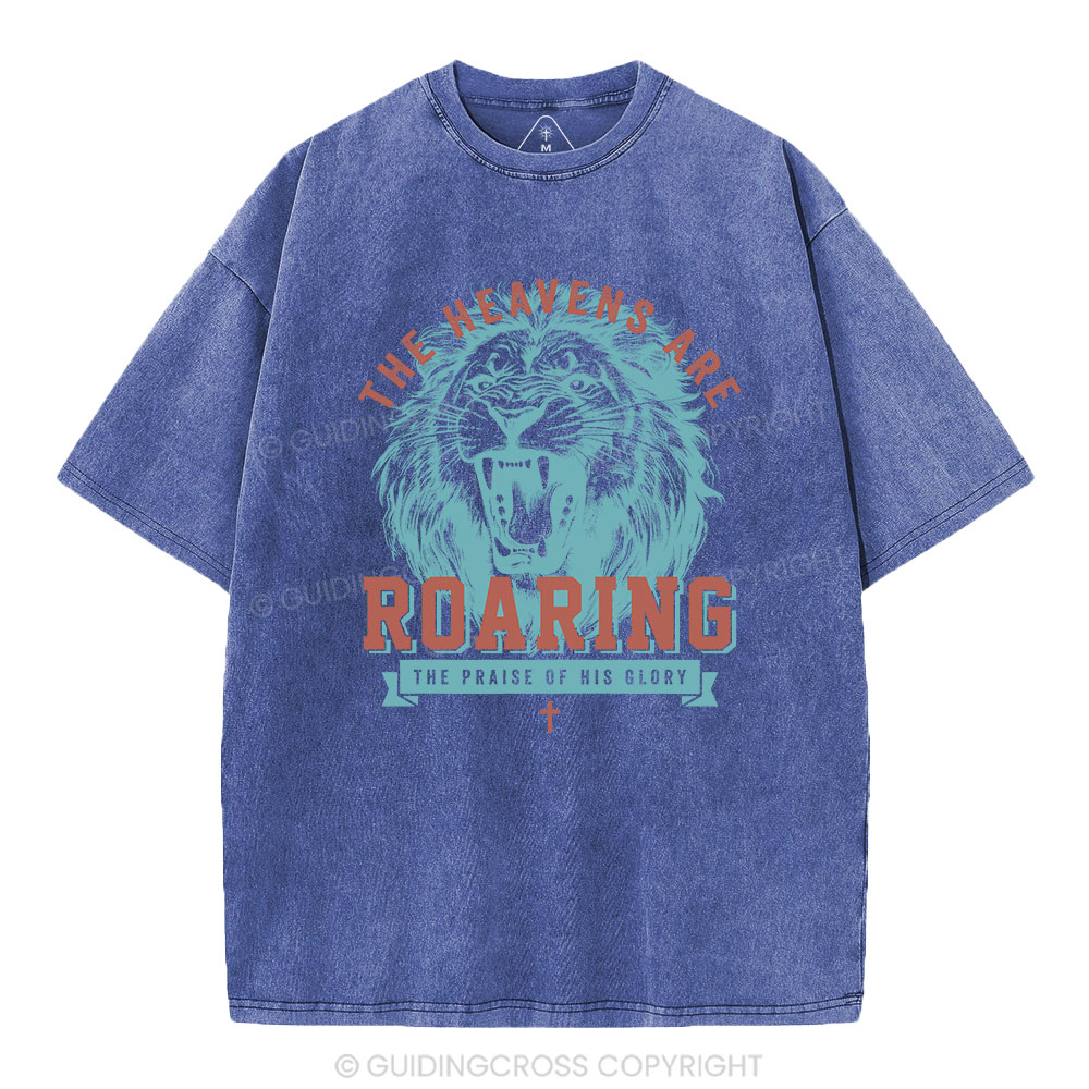 The Heavens Are  Roaring Chrsitian Washed T-Shirt
